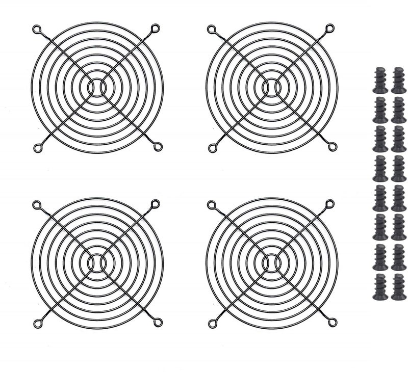 Easycargo 4pcs 120mm Fan Grill Guard Black with Screws - Image 1
